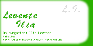 levente ilia business card